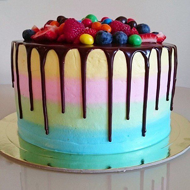 Торт с глазурью "Радуга" купить - воткинск.сладкоежкин.рф